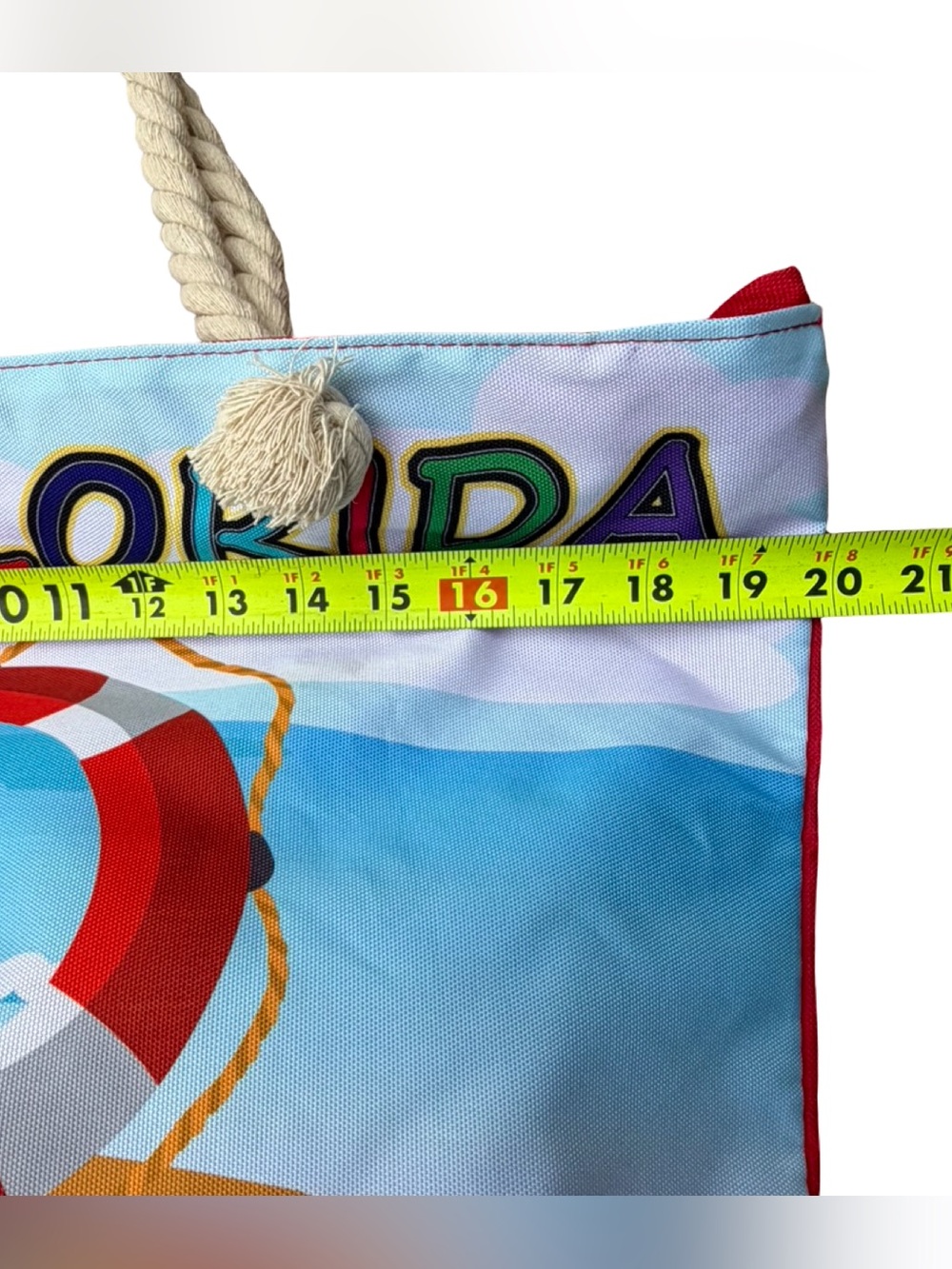 Source Unknown Florida Graphic Rope-Handle Tote in Red, Blue, Yellow - Picture 3 of 10